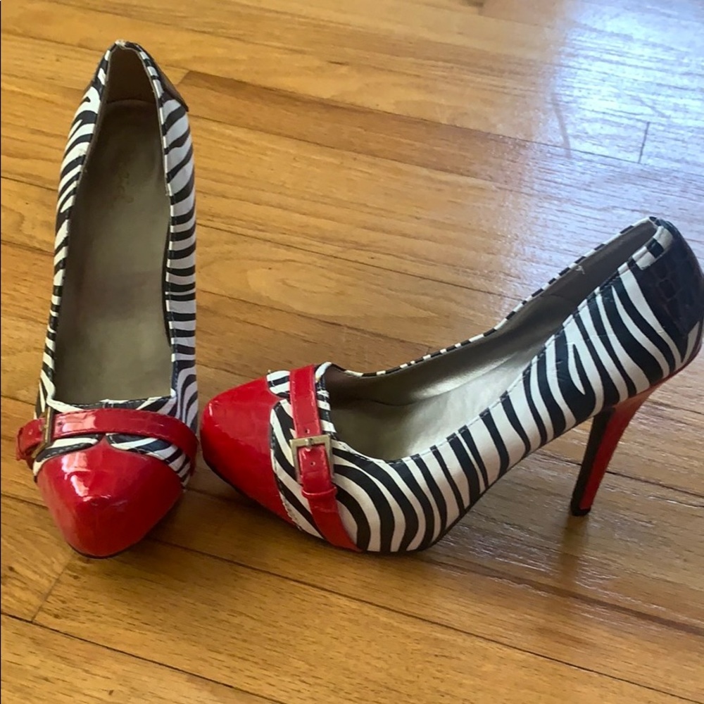 Zebra print heels